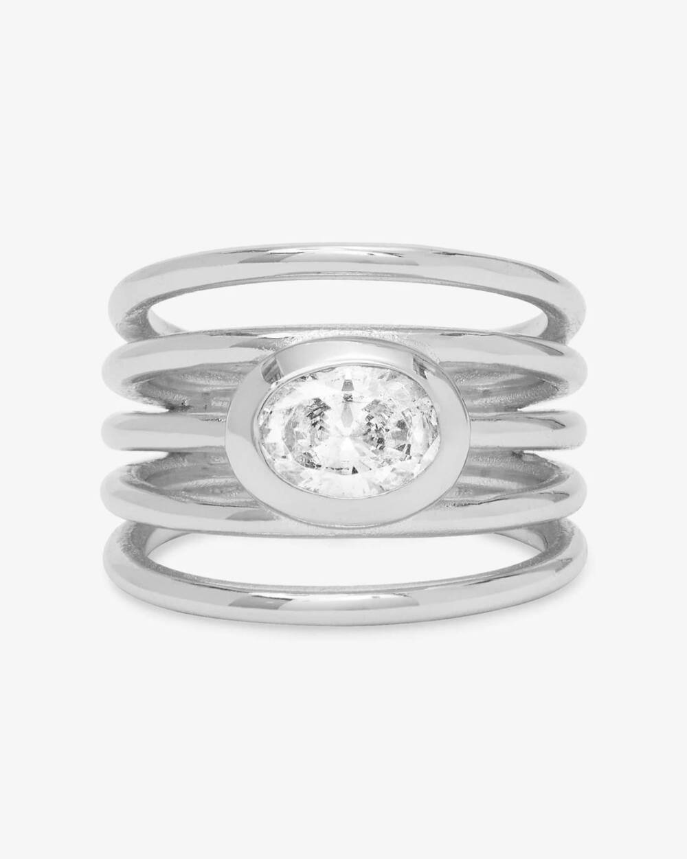 NEW MELINDA MARIA women's she's a boss stacked ring in silver